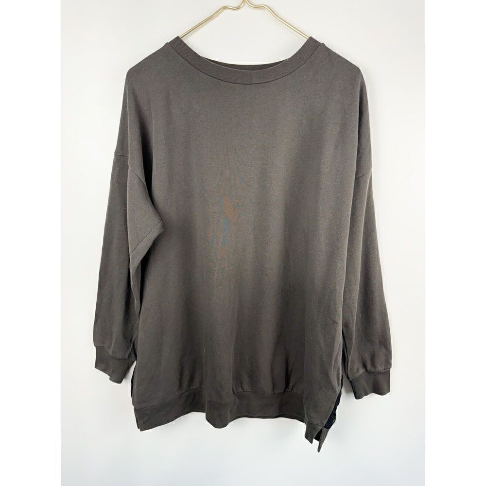 All Saints Women’s Size 10 Oversized Green Sweater Chiffon Detail Cotton